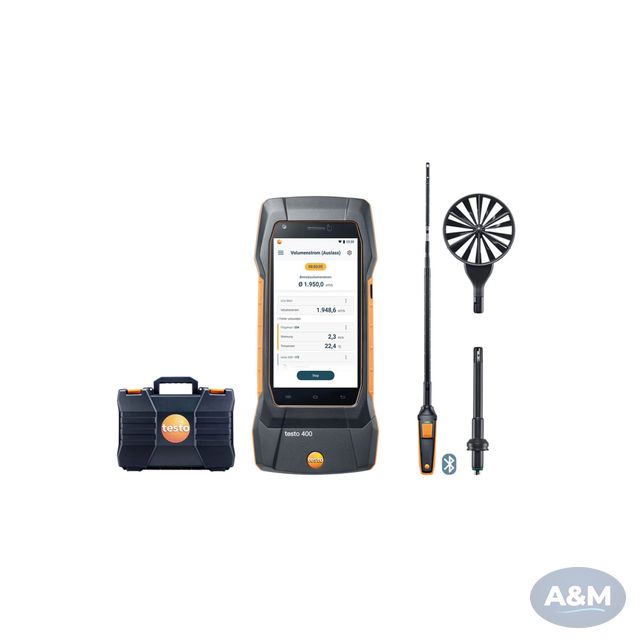 testo 400 air flow kit with hot wire probe