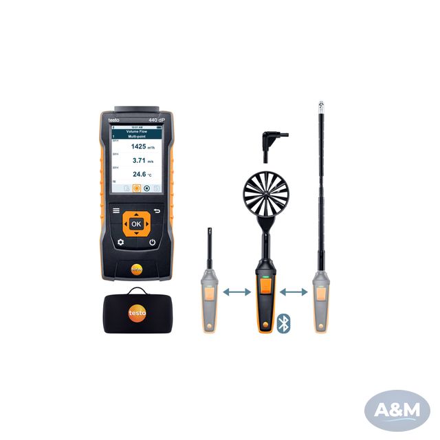 testo 440 delta P Air Flow ComboKit 2 with Bluetooth®